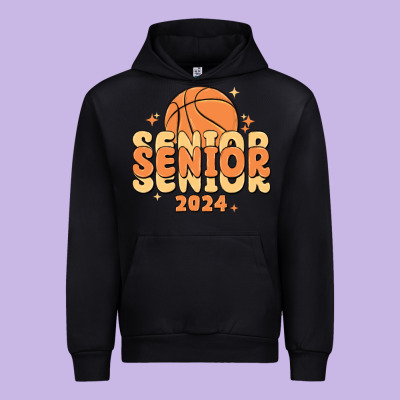 Basketball Senior 2024 Urban Hoodie Designed By Maliassmallbusiness
