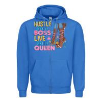 True Royal hustle like a boss live like a queen Zipper Hoodie - texasbilliewilder