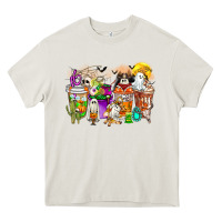 Cream Halloween Western Boo Coffee Cups Heavy Core Tee - CowhideDigitalArt