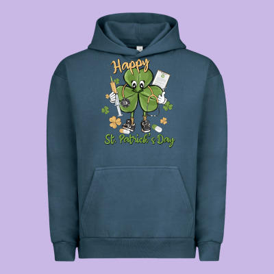 Happy St. Patrick's Day Urban Hoodie Designed By Maliassmallbusiness
