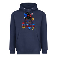 Navy All American girl 4th of July Heavyweight Hoodie - CowGirlArtShop