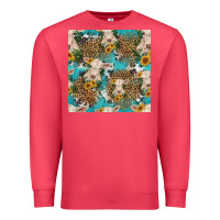 Cardinal charolais cow and sunflowers seamless pattern Premium Sweatshirt - HRA Design Shop