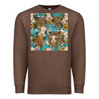 Chestnut charolais cow and sunflowers seamless pattern Premium Sweatshirt - HRA Design Shop