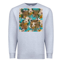 Heather Grey charolais cow and sunflowers seamless pattern Premium Sweatshirt - HRA Design Shop