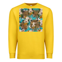 Lemon charolais cow and sunflowers seamless pattern Premium Sweatshirt - HRA Design Shop