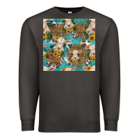 Smoke charolais cow and sunflowers seamless pattern Premium Sweatshirt - HRA Design Shop