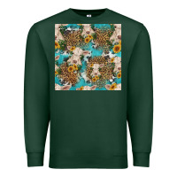 Sports Green charolais cow and sunflowers seamless pattern Premium Sweatshirt - HRA Design Shop
