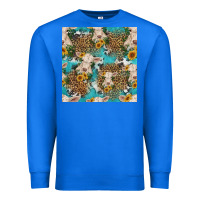 True Royal charolais cow and sunflowers seamless pattern Premium Sweatshirt - HRA Design Shop