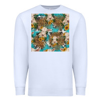 White charolais cow and sunflowers seamless pattern Premium Sweatshirt - HRA Design Shop