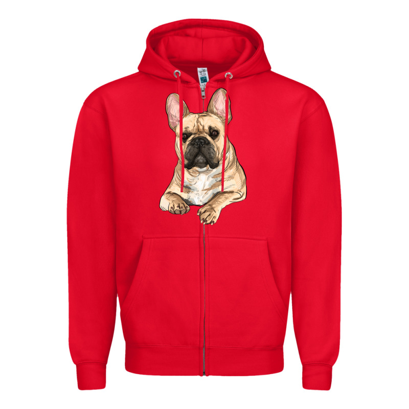 French Bulldog Sitting Zipper Hoodie by RanaPortraitStore | Teevron
