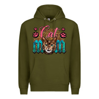 Army Green Western Cat Mom Premium Hoodie - LillyAllenDesigns