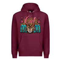 Burgundy Western Cat Mom Premium Hoodie - LillyAllenDesigns