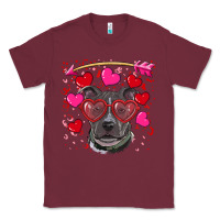 Burgundy Valentine's day  pitbull Classic Tee - RanaPortraitStore