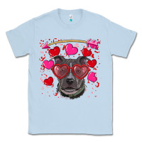 Dusty Blue Valentine's day  pitbull Classic Tee - RanaPortraitStore