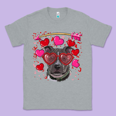 Classic Tee Valentine's day  pitbull