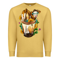 Antique Gold simmental cow bobba cup Premium Sweatshirt - FaDigitalArtStudio