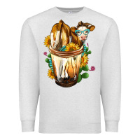 Oatmeal Heather simmental cow bobba cup Premium Sweatshirt - FaDigitalArtStudio