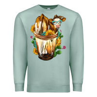 Seafoam simmental cow bobba cup Premium Sweatshirt - FaDigitalArtStudio