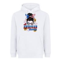 White All American Mama 4th of July Heavyweight Hoodie - CowGirlArtShop