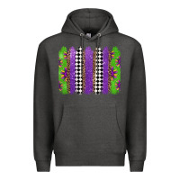 Charcoal Heather mardi gras brushstrokes Premium Hoodie - Jasminsmagicworld