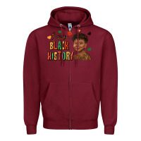 Burgundy i am black history afro black boy child juneteenth Zipper Hoodie - texasbilliewilder