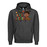 Charcoal Heather i am black history afro black boy child juneteenth Zipper Hoodie - texasbilliewilder
