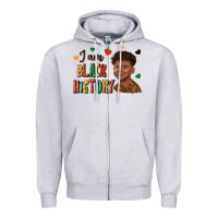 Heather Grey i am black history afro black boy child juneteenth Zipper Hoodie - texasbilliewilder