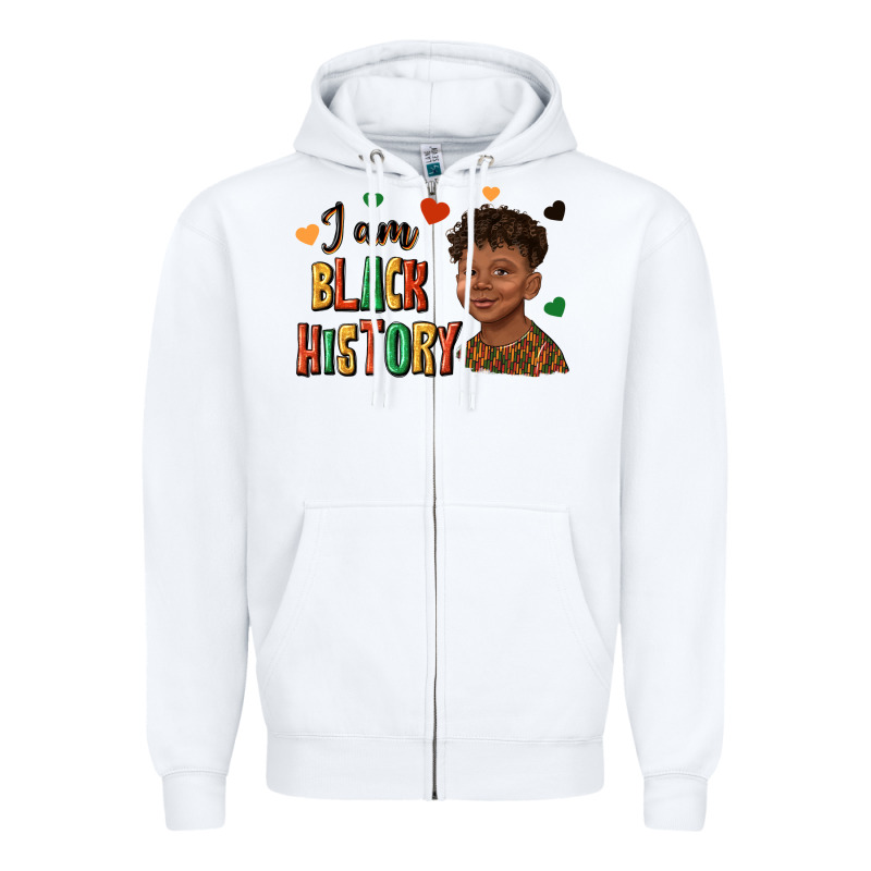 I Am Black History Afro Black Boy Child Juneteenth Zipper Hoodie by texasbilliewilder | Teevron