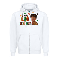 White i am black history afro black boy child juneteenth Zipper Hoodie - texasbilliewilder