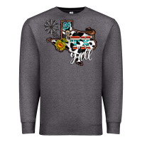 Charcoal Heather tx yall western Premium Sweatshirt - CowhideDigitalArt