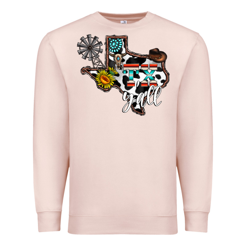 Tx Yall Western Premium Sweatshirt by CowhideDigitalArt | Teevron