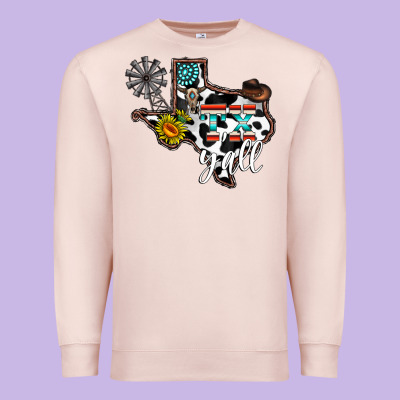 Tx Yall Western Premium Sweatshirt Designed By Cowhidedigitalart