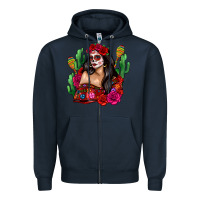 Navy mexico girl Zipper Hoodie - Zillion Design Studio