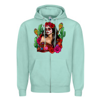 Seafoam mexico girl Zipper Hoodie - Zillion Design Studio