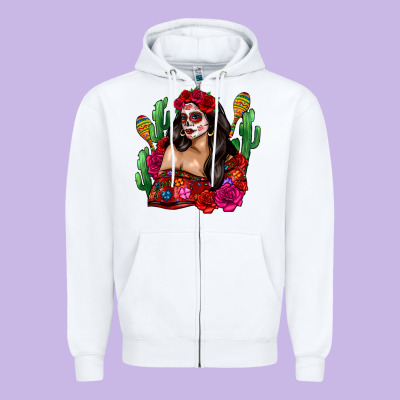 Mexico Girl Zipper Hoodie Designed By Zillion Design Studio