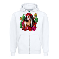 White mexico girl Zipper Hoodie - Zillion Design Studio