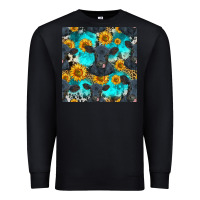 Black black angus and sunflowers seamless pattern Premium Sweatshirt - HRA Design Shop