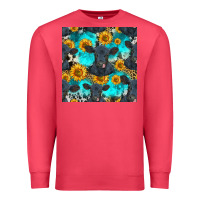 Cardinal black angus and sunflowers seamless pattern Premium Sweatshirt - HRA Design Shop