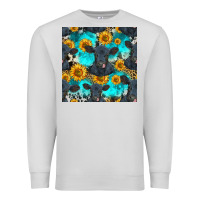 Dove Grey black angus and sunflowers seamless pattern Premium Sweatshirt - HRA Design Shop