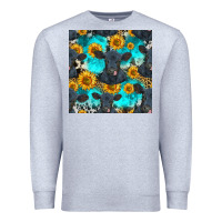 Heather Grey black angus and sunflowers seamless pattern Premium Sweatshirt - HRA Design Shop