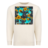 Sandshell black angus and sunflowers seamless pattern Premium Sweatshirt - HRA Design Shop