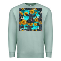 Seafoam black angus and sunflowers seamless pattern Premium Sweatshirt - HRA Design Shop