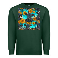 Sports Green black angus and sunflowers seamless pattern Premium Sweatshirt - HRA Design Shop