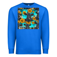True Royal black angus and sunflowers seamless pattern Premium Sweatshirt - HRA Design Shop