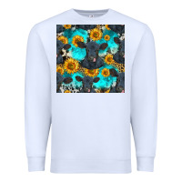 White black angus and sunflowers seamless pattern Premium Sweatshirt - HRA Design Shop
