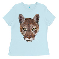 Baby Blue florida panther  face Ladies Tee - BarkalooDesign