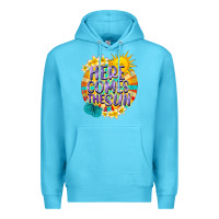 Ocean Blue Here comes the sun Premium Hoodie - NancyCooperArtShop