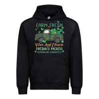 Black farm fresh four leaf clovers Urban Hoodie - MaliasSmallBusiness