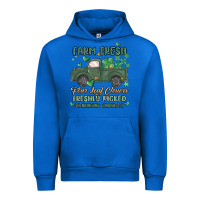 Cobalt farm fresh four leaf clovers Urban Hoodie - MaliasSmallBusiness