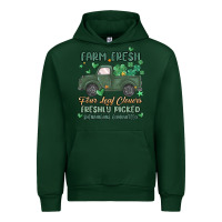 Forest Green farm fresh four leaf clovers Urban Hoodie - MaliasSmallBusiness